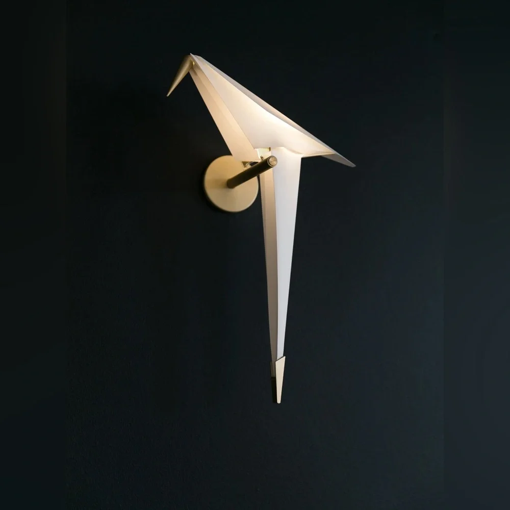 Perch Light Wall (3) steel and aluminium frame with PC & synthetic paper birds.